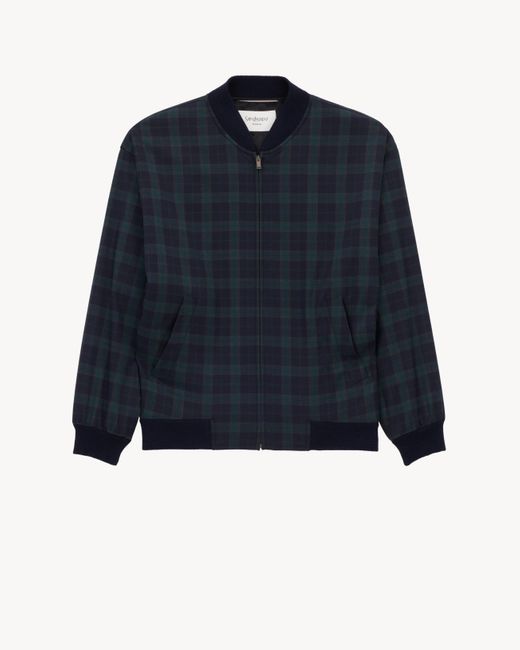 Saint Laurent Cassandre Bomberjacke Mit Karomuster in Blue für Herren