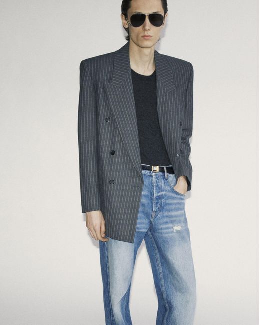Saint Laurent Gray Oversized Jacket for men