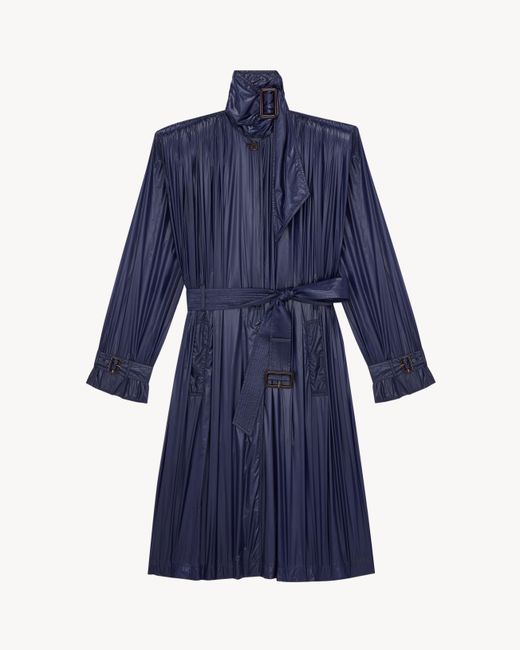 Saint Laurent Blue Lavallière Trench Coat