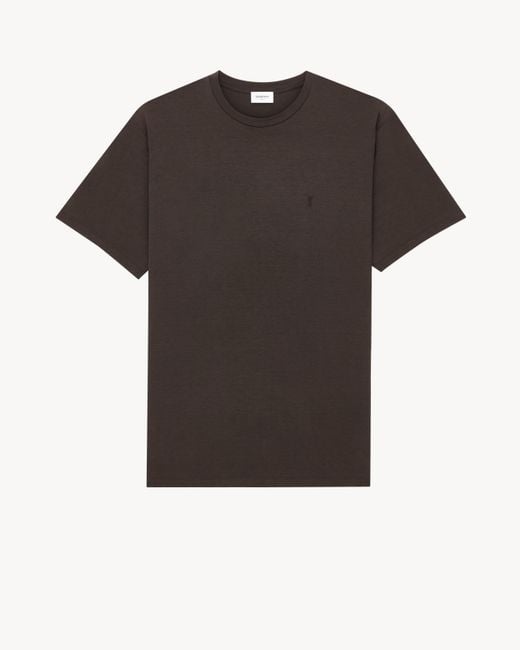 Saint Laurent Black Cassandre T-Shirt for men