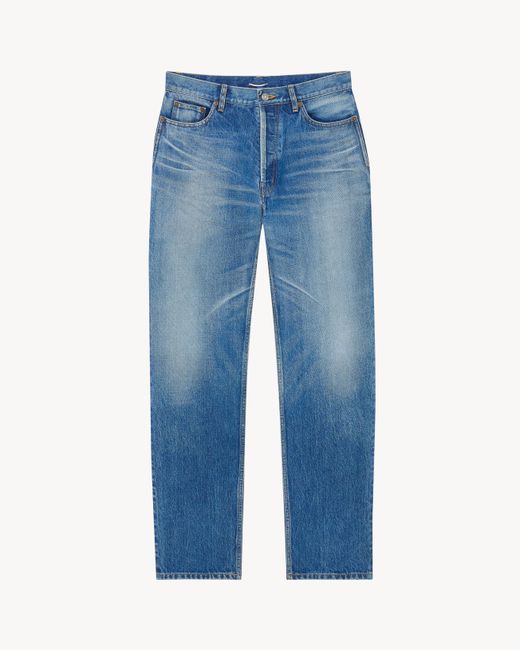 Saint Laurent Blue Tapered High-Rise Jeans for men