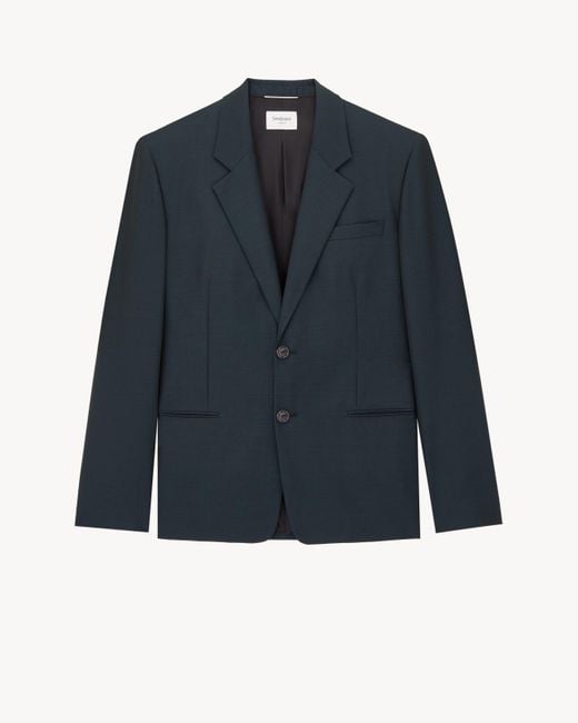 Saint Laurent Blue Single-Breasted Jacket for men