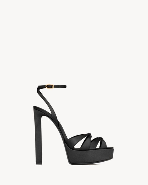 Saint Laurent White Chandelle Platform Sandals