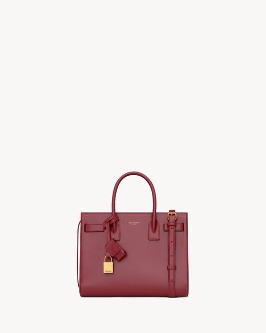 Sac De Jour En Cuir Lisse Saint Laurent en coloris Pink