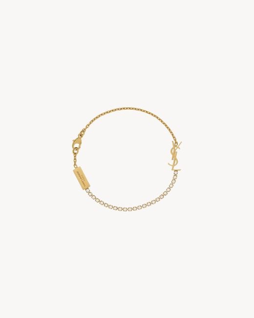 Saint Laurent Metallic Cassandre Charm Bracelet