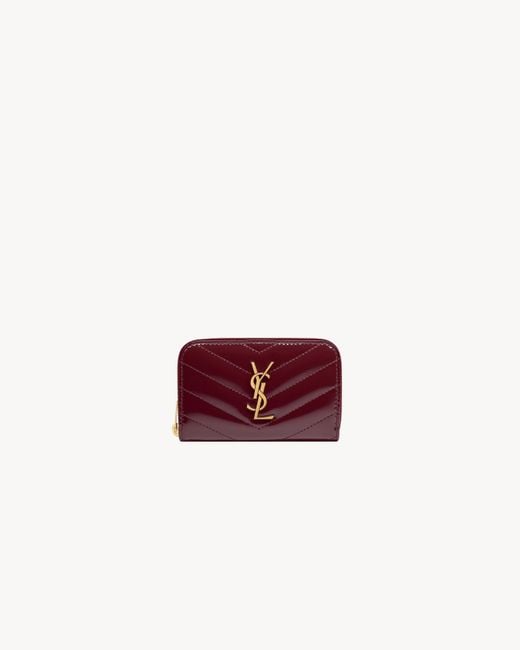 Saint Laurent Red Cassandre Matelassé Wallet