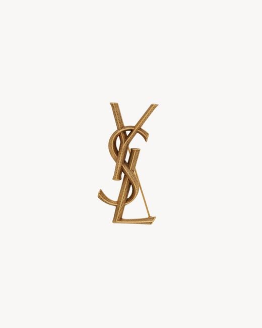 Saint Laurent Metallic Saint Laone Sizerent Cassandre Snake Brooch