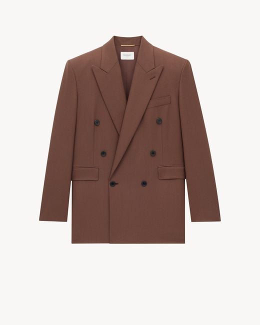 Saint Laurent Brown Double-Breasted Jacket