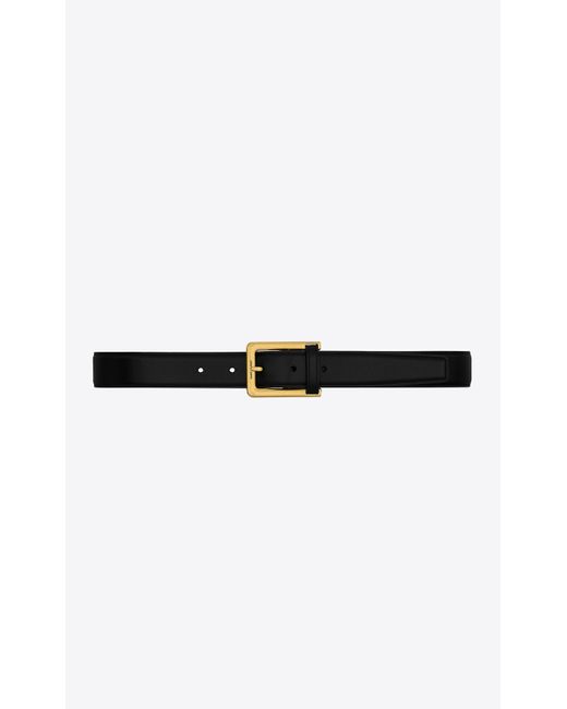 Saint Laurent Black Leather-Loop Belt