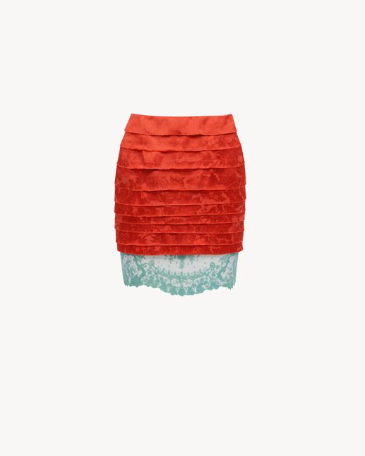 Minigonna di Saint Laurent in Red