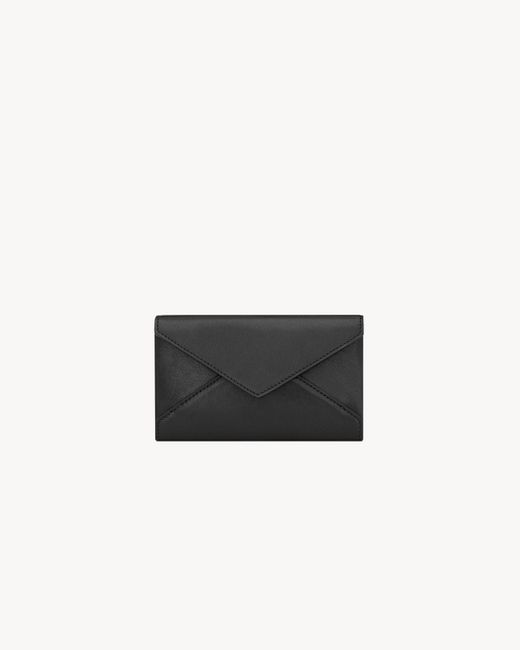 Letter Portefeuille En Cuir Saint Laurent en coloris White