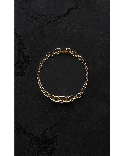 Saint Laurent Black Bracelet Chaîne Dégradé En Or Jaune 18 Carats Jaune/or S