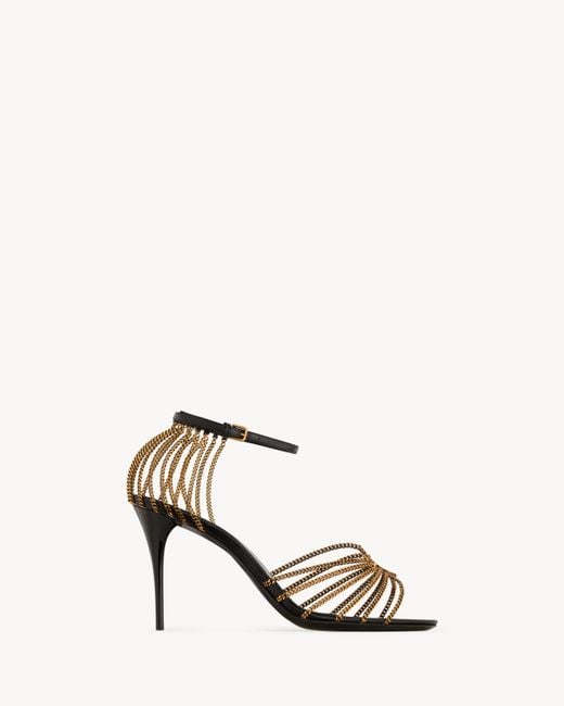 Saint Laurent White Babylone Sandals