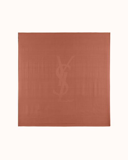 Saint Laurent Brown Cassandre Square Scarf