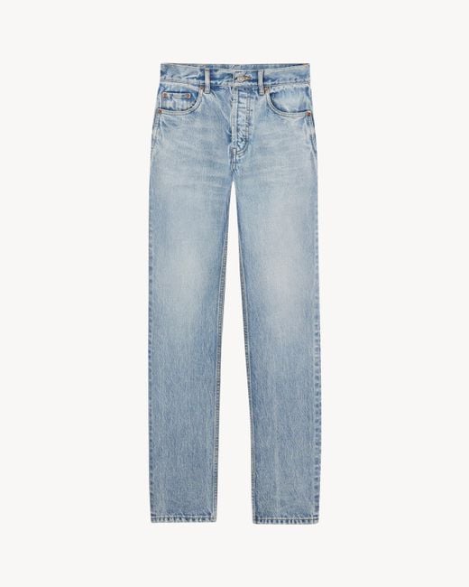 Saint Laurent Blue Gerade Geschnittene Jeans Aus Blauem South Denim