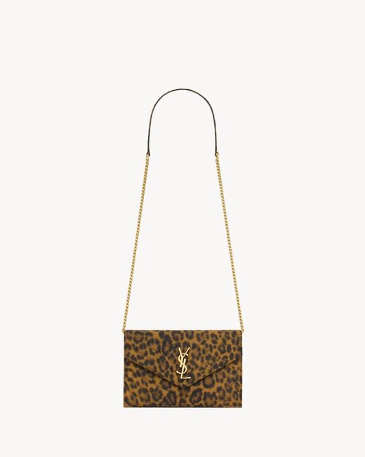 Saint Laurent White Cassandre Envelope Chain Wallet