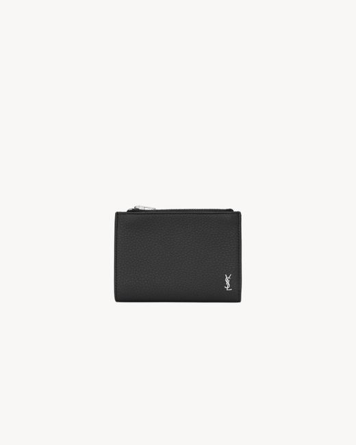 Saint Laurent White Tiny Cassandre Bi-Fold Wallet for men