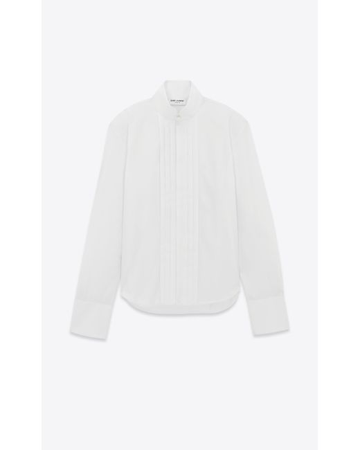 Saint Laurent White Pleated Shirt for men