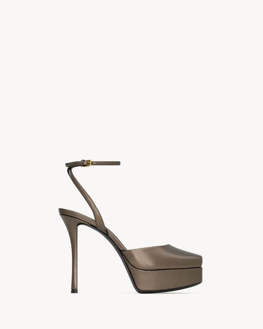 Saint Laurent ラ・スキャンダル プラットフォームサンダル （スムースレザー） マロン White