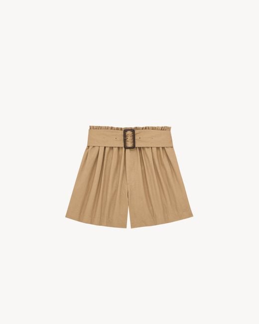 Saint Laurent Natural Paperbag Bermuda Shorts