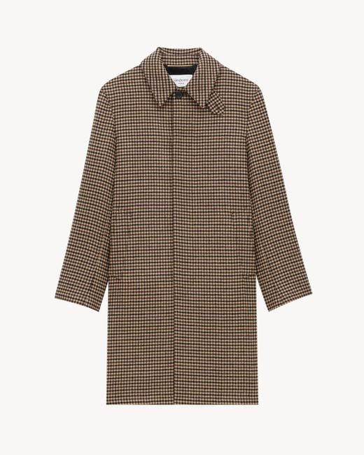 Saint Laurent Brown Saint Laone Sizerent Mac Coat