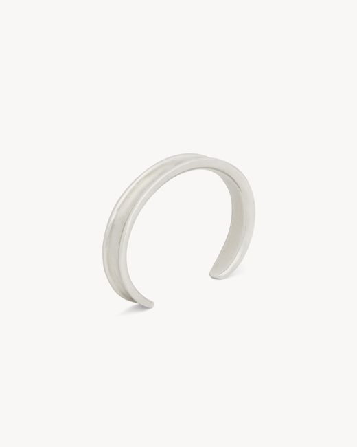 Manchette À Rainure En Métal Saint Laurent pour homme en coloris White