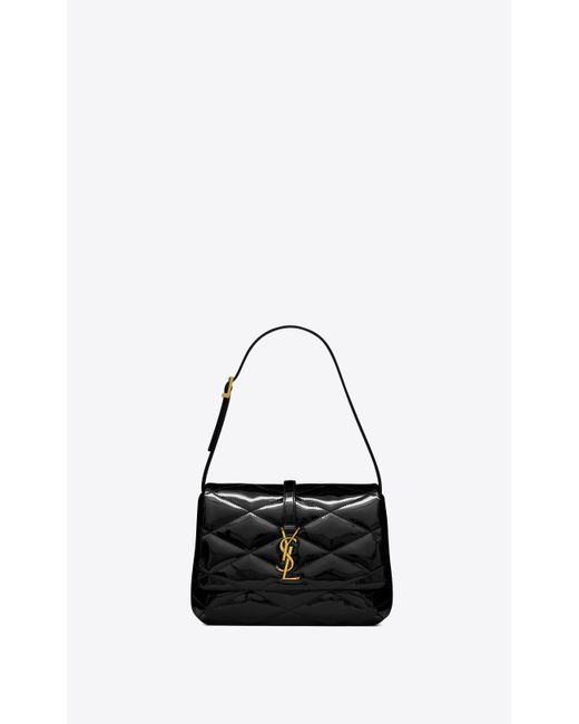 Saint Laurent Black Le 57 Hobo Bag In Quilted Patent