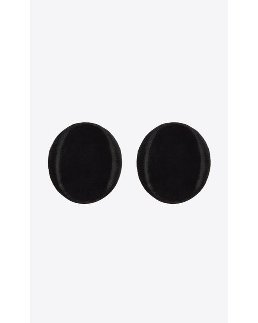 Saint Laurent Black Hollow Disk Earrings