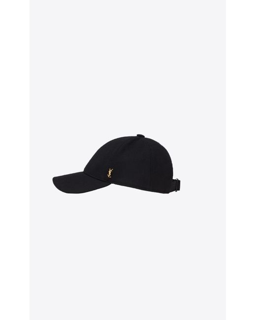Saint Laurent Baseball Cap Ysl In Felt in Black Lyst