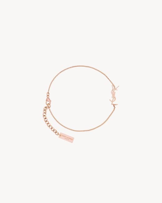 Saint Laurent Metallic Cassandre Charm Bracelet