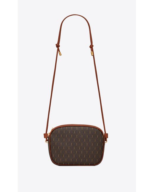 Saint Laurent Le Monogramme Small Satchel In Cassandre Canvas And Smooth  Leather in Brown