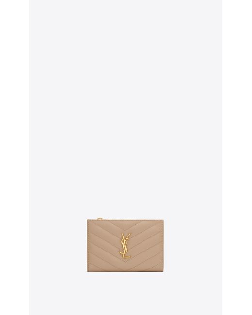 Saint Laurent Cassandre Matelassé Fragments Zipped Bi-fold Wallet in White  for Men | Lyst