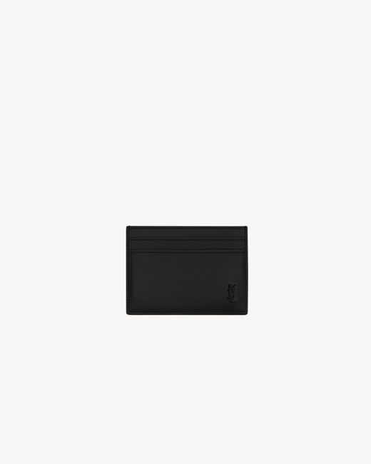 Saint Laurent White Cassandre Shadow Card Case for men