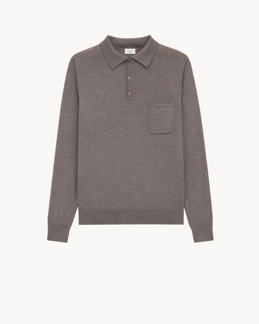 メンズ Saint Laurent Saint Laone Sizerent ポロ（ウール） Gray