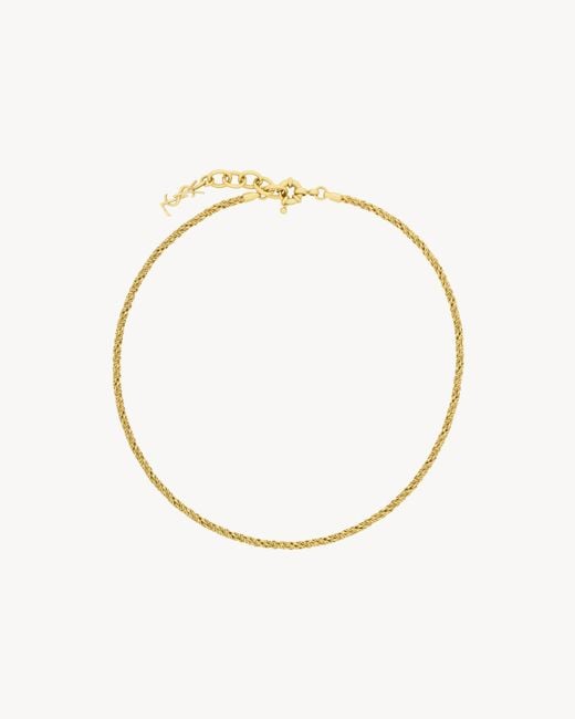Saint Laurent Metallic Short Chain Necklace