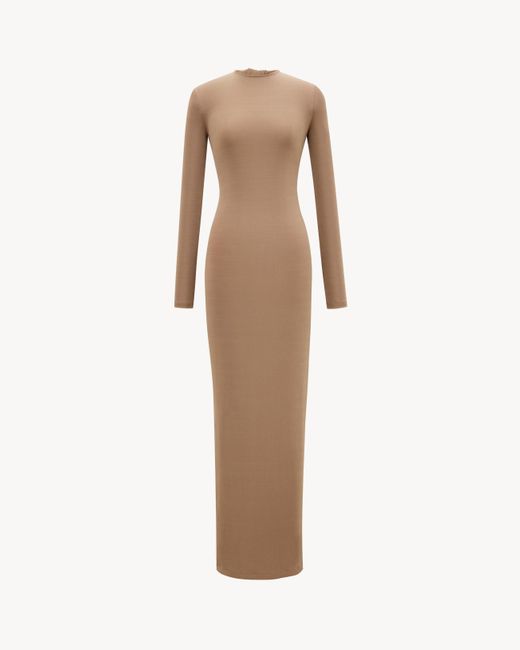 Saint Laurent Natural Saint Laone Sizerent Backless Dress