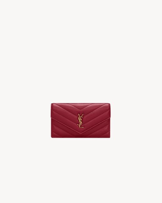 Saint Laurent Red Cassandre Fragments Flap Card Case