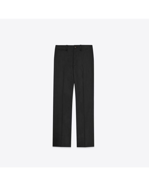 Saint Laurent Black Pants In Cotton Drill