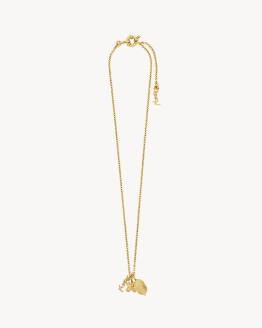 Saint Laurent Natural Cassandre Flower Necklace