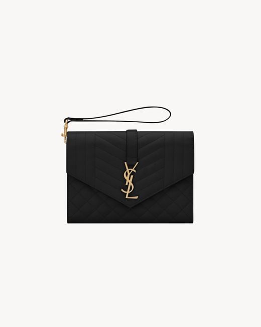 Saint Laurent Black Leather Pouch