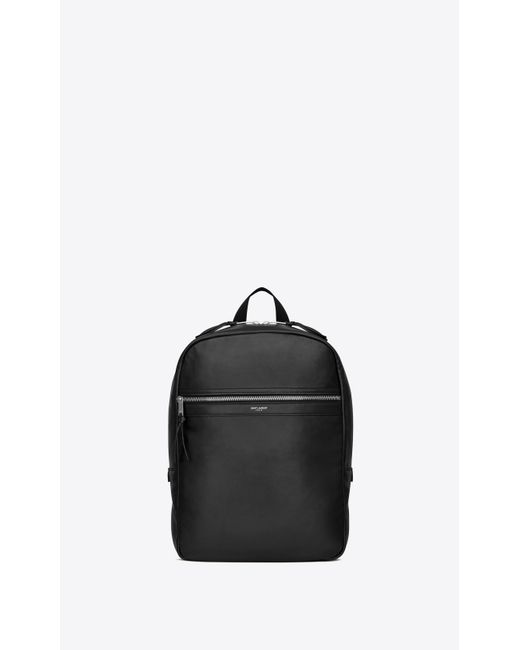 Saint Laurent Black Laptop City Backpack In Smooth Leather for men