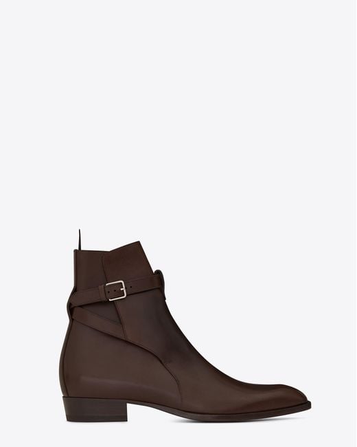 Saint Laurent Wyatt 30 Jodhpur Boot In Brown Leather for Men | Lyst