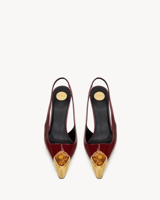 Saint Laurent Blue Loulou Slingback Pumps