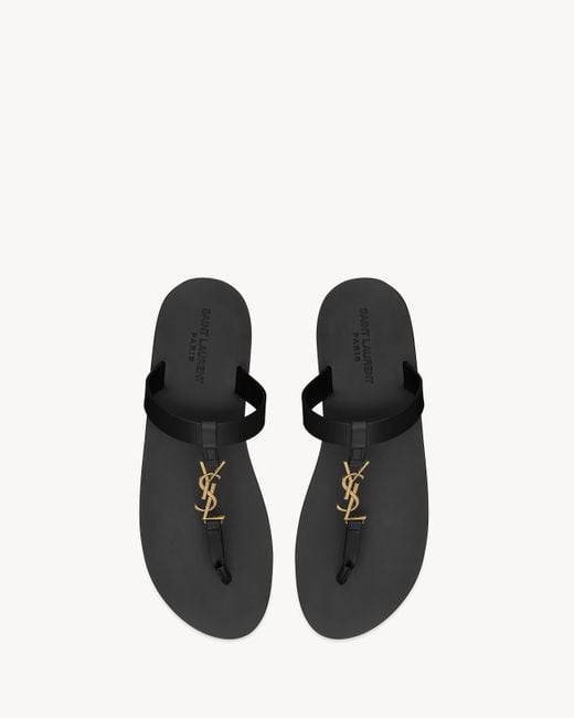 Sandali Cassandre di Saint Laurent in Black da Uomo