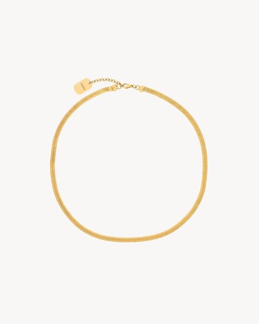 Collier Chaîne Court En Métal Saint Laurent pour homme en coloris White