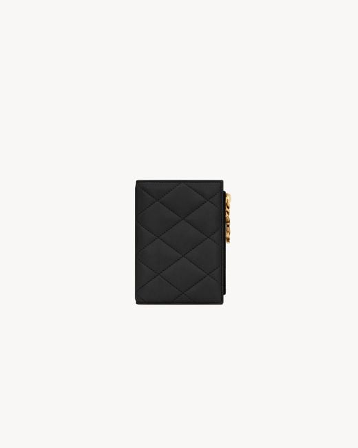 Saint Laurent Black Cassandre Bijou Bi-Fold Wallet