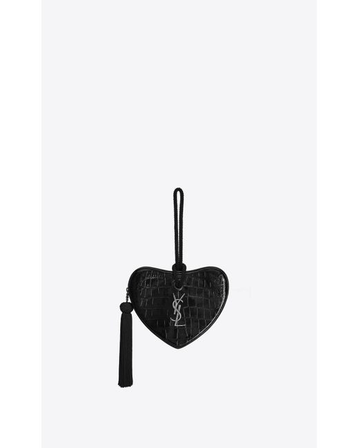 Saint Laurent Black Heart Logo Clutch