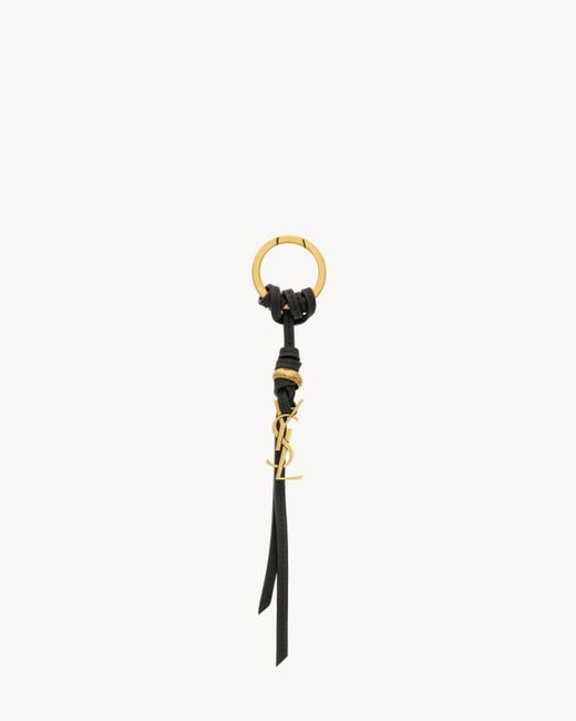 Saint Laurent White Cassandre Keyring