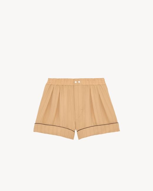 Saint Laurent Natural Pajama Shorts for men