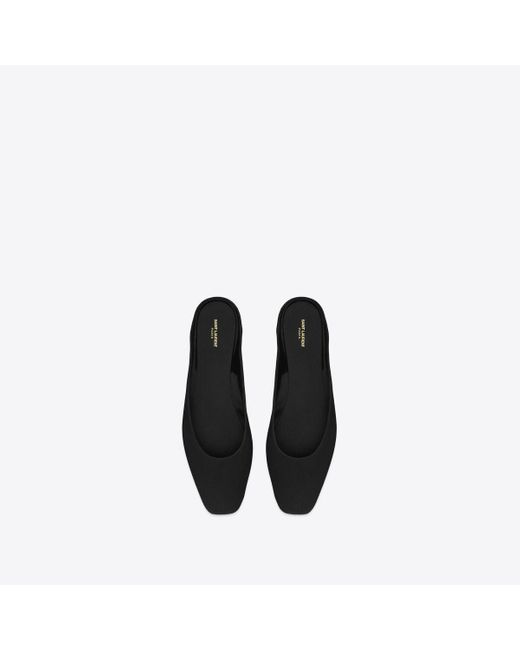 Saint Laurent Black Lido slipper aus satin-crêpe schwarz